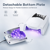 Nouvelle Lampe Professionnelle de Polymérisation des Ongles avec Bras Extensible, Conception 2-en-1 UV LED avec Base Métallique