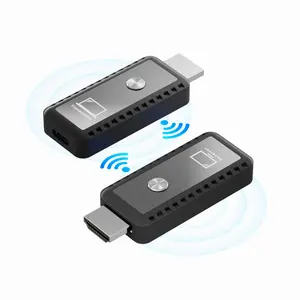 Fjgear便携式无线HDMI发射器和接收器HDMI扩展器98英尺/30M 1080P套件插头紧凑设计