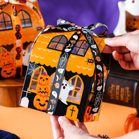 Boîte cadeau transparente sur le thème de la citrouille monstre d'Halloween, boîte en plastique pour chocolats, biscuits, bonbons