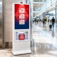Quiosco AED con Señalización Digital, Desfibrilador Inteligente, Estación de Emergencia, Pantalla Táctil LCD de 43 Pulgadas, Sistema Operativo Android para Hospitales y Oficinas