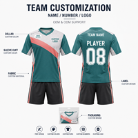 Tenue de football personnalisée pour jeunes : Maillot à col en V et blocs de couleur diagonaux à manches courtes et short pour l'entraînement quotidien des équipes de football pour enfants