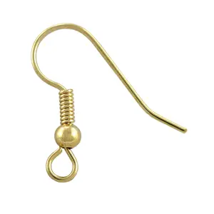 Großhandel Edelstahl Ohrring Befunde Schmuck Herstellung vergoldeter Angelhaken Ohrring Drähte mit Perle