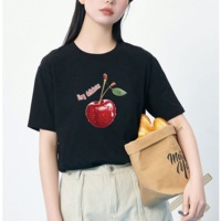 Autocollant thermocollant personnalisé motif cerise pour vêtements, patch de transfert thermique lavable sur film thermocollant