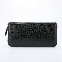 RC91 hitam coklat pemegang koin mode untuk pria wanita kulit buaya dompet kartu Logo kustom asli dompet kulit buaya asli