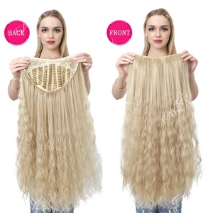 SARLA vente en gros 30 pouces <span class=keywords><strong>Afro</strong></span> U partie 3/4 <span class=keywords><strong>demi</strong></span>-tête Extensions de <span class=keywords><strong>perruque</strong></span> naturel vague profonde crépus bouclés cheveux longs perruques synthétiques - Product Image 3