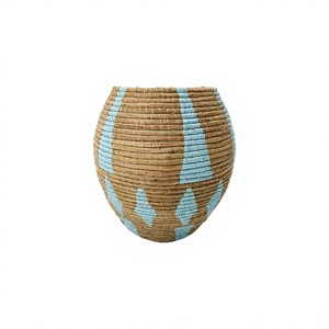Modern Round Non-Woven Mendong & Raffia Storage <b>Basket</b> Eco-Friendly Clothing Organizer for Wardrobe <b>Laundry</b> Room & Bathroom Use - Product Image 1