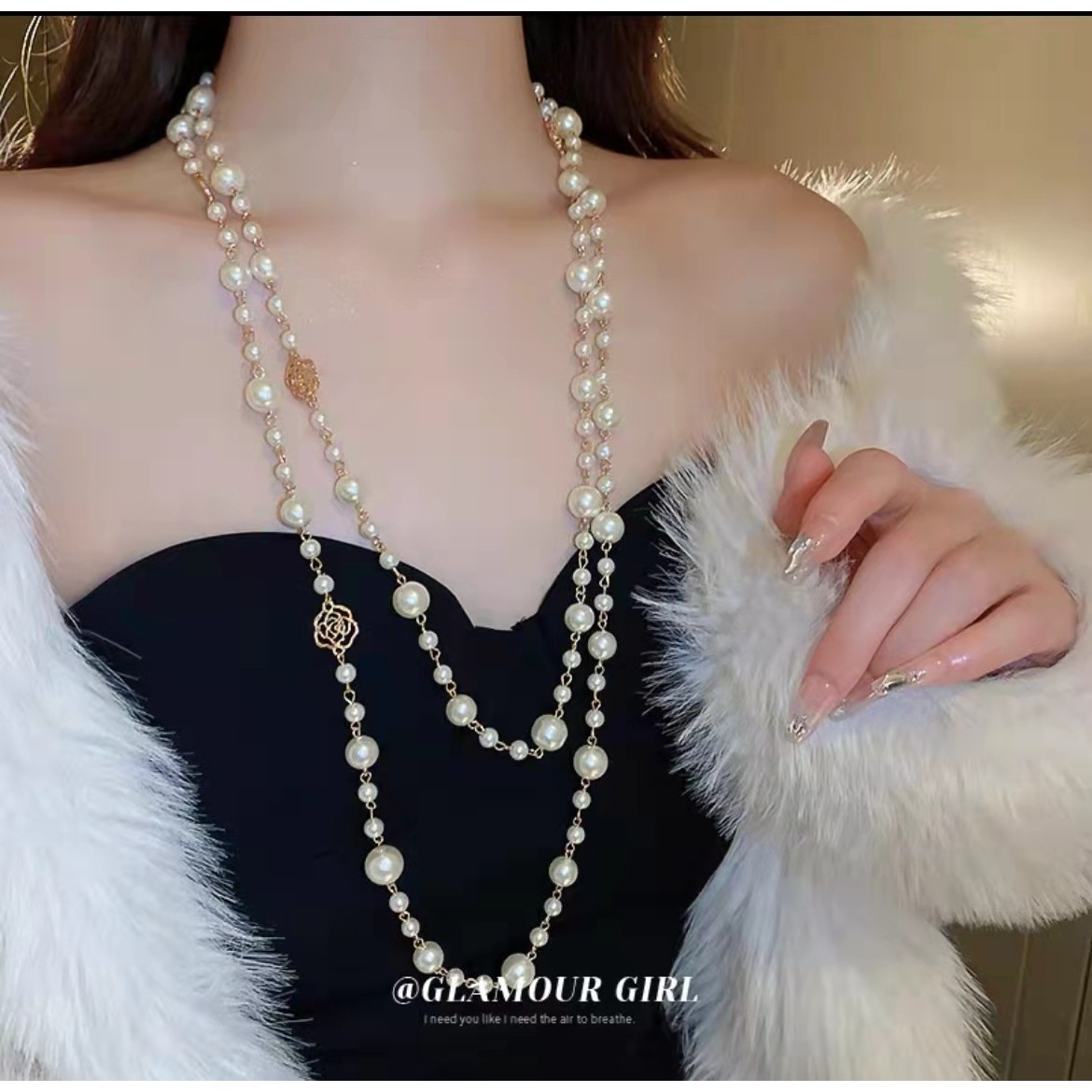 061 White Pearl Openwork Flower