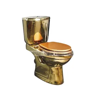 vitreous china water closet, hot sell ceramic golden Italian toilet, gold toilet wc