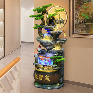 盆栽松の木と水槽の床を備えたCHENYISHI風水噴水-立っている装飾は繁栄と静けさをもたらします - Product Image 4