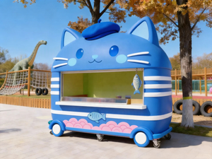 Escultura de Quiosco de Comida Móvil con Temática de Zorro Juguetón |   Carrito de Venta Ambulante Personalizable con Diseño de Dibujos Animados para Uso Comercial - Product Image 3
