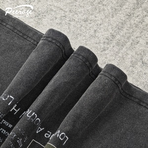 Peerage Tùy Chỉnh Người Đàn Ông Quá Khổ Dtg In Hộp Đồ Họa Cắt Tee Áo Thun Axit Rửa 250 GSM 100% Cotton Boxy Phù Hợp Crop T-Shirt Cho Nam Giới - Product Image 6