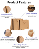 Sac d'Emballage de Boutique de Luxe de Style Européen avec Poignée en Ruban, Sacs Cadeaux en Papier Kraft à Logo Personnalisé pour Vêtements
