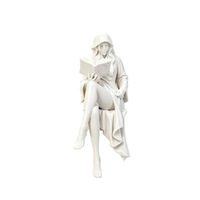 Statue contemporaine de femme lisant découpée au laser, sculpture en PLA, figurine pour les amoureux des livres, pour étagère et décoration intérieure
