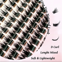 Kit de Extensión de Pestañas Segmentadas de Pelo Sintético Negro Natural de Lujo, para Aplicación DIY, C D, 120 Piezas Precortadas