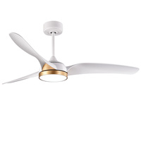 Ventilateur de plafond avec lumière intelligente à distance et éclairage LED Fonction de gradation 3 couleurs pour un usage domestique Compatible avec la climatisation