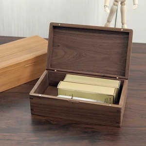 Caja de papelería rectangular de madera de nogal hecha a medida, organizador de almacenamiento para uso en escritorio de oficina - Product Image 3