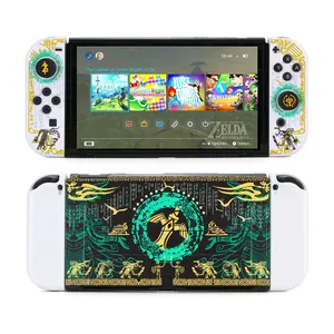 thin dockable hard shell protective gaming case cover with stand screen protector for nintendo switch oled joycon joy con