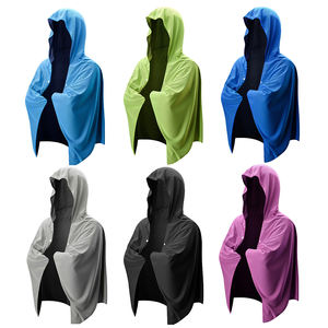Быстросохнущая однотонная Пляжная накидка из микрофибры с мгновенным охлаждением, полотенце с капюшоном, спортивные полотенца для тренировок - Product Image 1
