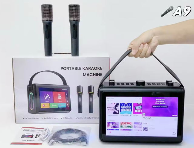 TP-A9 Multi-functional Wireless Speaker with Screen Lyrics Display, Dual Microphones and 10.1-inch High-definition Touch Screen