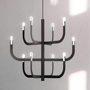 Lustre moderne à plusieurs têtes, 92x54cm, lampe suspendue LED ronde, ampoule E14, commande par interrupteur, pour Restaurant, café, Bar, salle à manger - Product Image 2