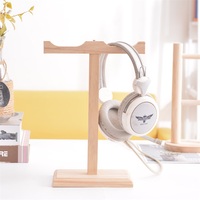 Support de casque en bois de pin, support de casque en bois de café Internet, support de casque d'ordinateur, support de casque rond en bois