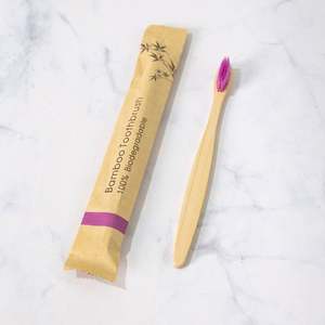 Brosse à dents écologique en bambou, brosses à dents réutilisables, brosses à dents en bois souples pour adultes, portables, pour la maison, les voyages, l'hôtel - Product Image 3