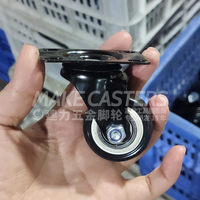 1.5 "2" 2.5 "3" 4 "5" pouces PVC roulettes roues industriel Double roulement PP roulette noir meubles chariot pivotant avec frein vis OEM
