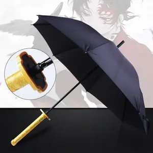 DD2118 Long Handle Japanese Golf Umbrella Anime-Style Samurai Sword Paraguas For Sun And Rain For Business Travel Cosplay