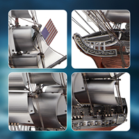 Modèle de bateau en métal 3D à assembler soi-même Piececool, frégate à voile, kit de modèle de navire, navire naval historique moderne, imprimé en UV, objet de collection, cadeau
