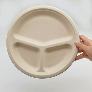 Assiettes jetables compostables en bagasse de canne à sucre, vaisselle écologique pour les fêtes, la restauration et les restaurants - Product Image 2