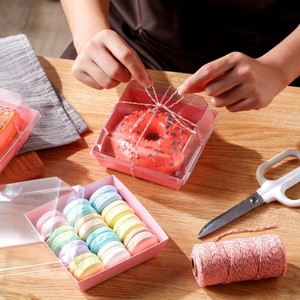 Aseptic Eco-Friendly Cardboard <b>Paper</b> <b>Boxes</b> Transparent Square Cake Box Sandwich Packaging Box Dessert Box with Custom Design - Product Image 2