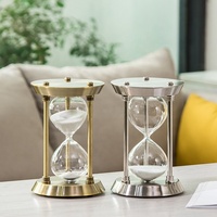 Sablier en verre et en laiton antique bronze 15 minutes 30 minutes 1 heure Décoration de table pour mariages et souvenirs
