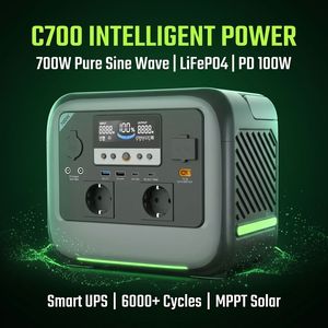 Générateur solaire intelligent 700W, station d'alimentation portable, onde sinusoïdale pure, charge rapide PD 100W, 6000 cycles, camping, urgence - Product Image 5