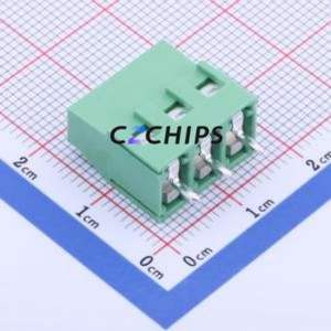 DG503-5.08-03P-14-02A(H) Screw Terminal Block Through hole Component (THT),P=5.08mm Connector 1x3P 5.08mm Green Through Hole - Product Image 2