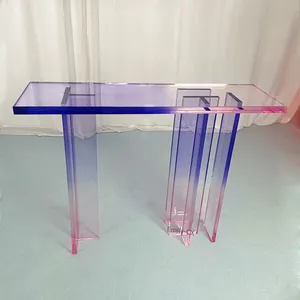 2022 Factory Newest Style Colorful Gradient Acrylic Lucite Coffee Table For Living Room