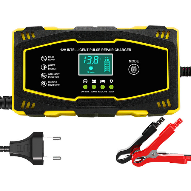Automatic lcd 12v10a 20a start stop battery charger agm gel lead acid battery charger 3 stage battery pulse charger