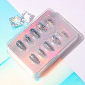 24 <span class=keywords><strong>Uñas</strong></span> Postizas Cortas Color <span class=keywords><strong>Rosa</strong></span> Nude, Acabado Brillante, Reutilizables, con Pegamento, Ligeras, con Logotipo Personalizado - Product Image 5