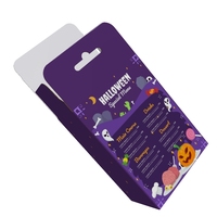 Carpeta de Cartón Reciclable con Acabado Mate Personalizado, con Orificio para Colgar, para Empaque de Juguetes, Regalos y Electrónicos de Halloween