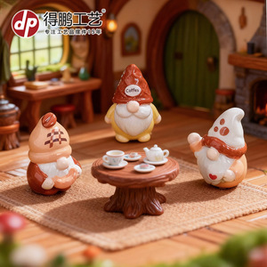 Cute Coffee Colored Gnome Figurines Resin Miniature Garden Ornaments Indoor Outdoor Decorations Irregular Shape Freestanding - Product Image 5