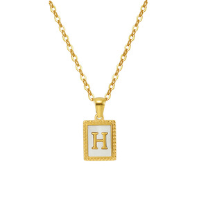 ZOGXIN 18K Gold Plated Letter Pendant Necklace Square Initial Charm For Women Fashion Jewelry - Product Image 5