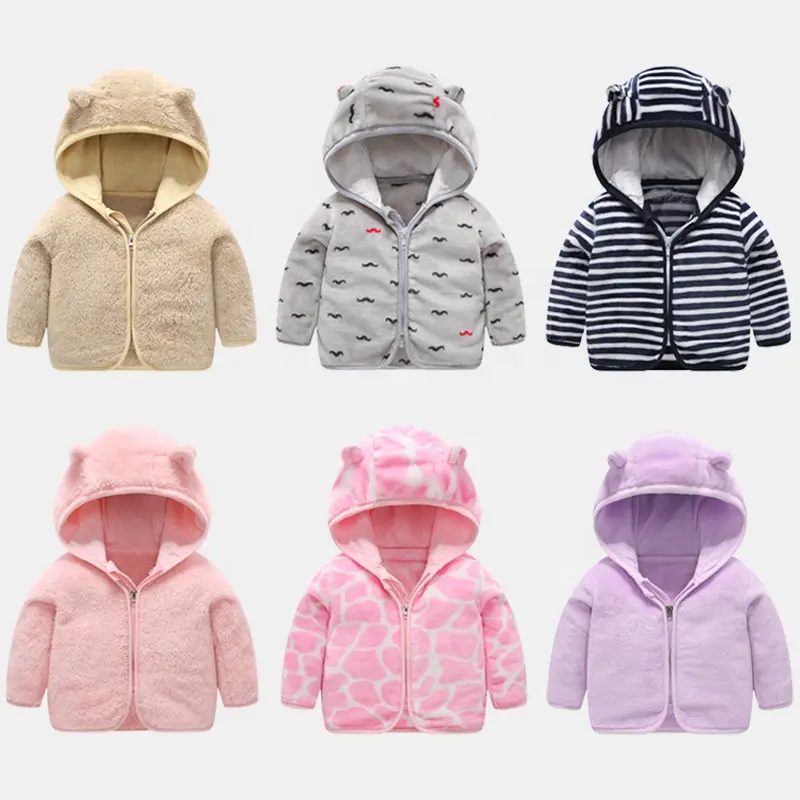 Lente Kinderen Flanellen Babyjas Meisjes Warme Baby Jasjes Overtreft Verdikte Hoodie Baby Boy Jack Winterjas Volle Ritsen