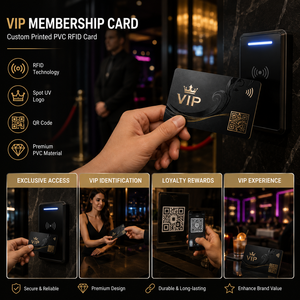 บัตรสมาชิก PVC RFID พิมพ์ลายตามสั่ง พร้อมโลโก้ Spot UV และคิวอาร์โค้ด สำหรับการจัดการคลับวีไอพี - Product Image 3