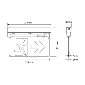 Letrero de Salida LED CULus BY-B2408U, LED de Larga Duración, Carcasa Termoplástica con Estabilización UV de Alto Impacto y Resistencia al Fuego - Product Image 5