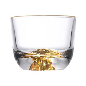 Tasse unique de luxe Golden Mountain faite à la main 110ml tasses de dégustation de thé japonais en verre de cristal transparent de haute qualité - Product Image 5