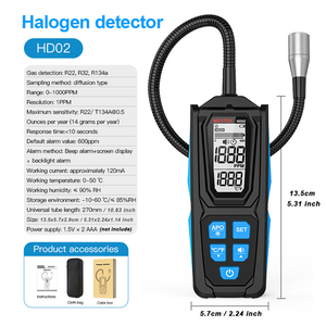 Détecteur <span class=keywords><strong>de</strong></span> <span class=keywords><strong>fuite</strong></span> <span class=keywords><strong>de</strong></span> réfrigérant halogène pour <span class=keywords><strong>climatisation</strong></span> HEDAO, <span class=keywords><strong>gaz</strong></span> combustibles numériques R22 R32 R134A HFC HCFC CFC PFC HFO - Product Image 6
