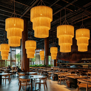 Nueva Lámpara Colgante de Macramé Hecha a Mano de Estilo Nórdico, Decoración de Interiores, Pantalla de Lámpara de Algodón, Decoración Colgante para Hotel, <span class=keywords><strong>Restaurante</strong></span> - Product Image 5