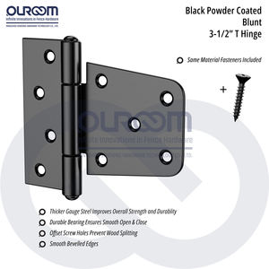 مفصلة بوابة حديثة شديدة التحمل من الفولاذ المقاوم للصدأ مقاس <span class=keywords><strong>3</strong></span>.5 بوصة، مفصلة بوابة مفصلية على شكل حرف T لأجهزة البوابات المتأرجحة الخارجية لأبواب السياج الخشبي والحظائر والمستودعات - Product Image 4