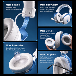 <span class=keywords><strong>Casque</strong></span> de jeu sans fil MCHOSE V9 <span class=keywords><strong>Pro</strong></span> 2, 4 modes, audio spatial THX, haut-parleur de 53 mm, faible latence, microphone à réduction de bruit AI pour <span class=keywords><strong>PC</strong></span>, joueurs FPS - Product Image 6