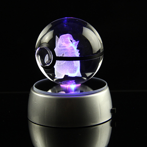 Nouvelles figurines Pokémon 3D en cristal au design le plus récent, gravées, avec chapeau de Noël, boule, lumière de nuit LED pour chambre d'enfant - Product Image 2