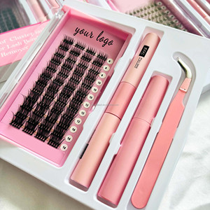 Kit DIY Personnalisé de Faux Segment pour Extensions de <span class=keywords><strong>Cils</strong></span> Premium DD CC Curl Grappes de <span class=keywords><strong>Cils</strong></span> Outil de Colle Dissolvant Boîte Plateau Inclus - Product Image 5